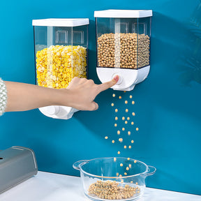 Easy Press Wall Mounted Cereal Dispenser Food Storage Box