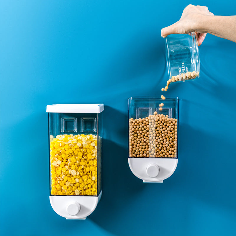 Easy Press Wall Mounted Cereal Dispenser Food Storage Box