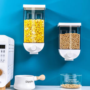 Easy Press Wall Mounted Cereal Dispenser Food Storage Box