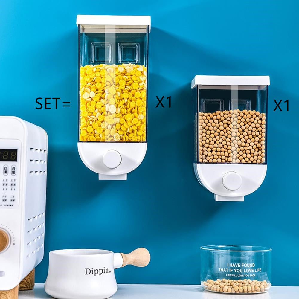 Easy Press Wall Mounted Cereal Dispenser Food Storage Box