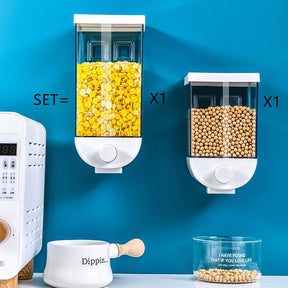 Easy Press Wall Mounted Cereal Dispenser Food Storage Box