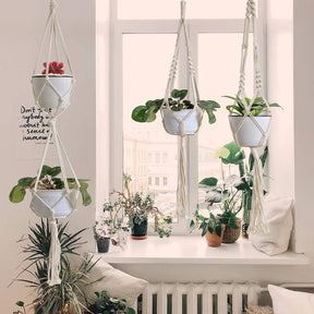 4 Pack - Macrame Hanging Baskets