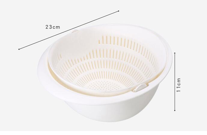 2 In 1 Multi-function Kitchen Colander, Double-layer Rotating Drain Basin