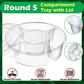 12 Pcs Round Appetizer Serving Trays With Lids