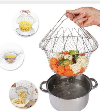 Stainless Steel Multi-Function Foldable Chef Cooking Basket