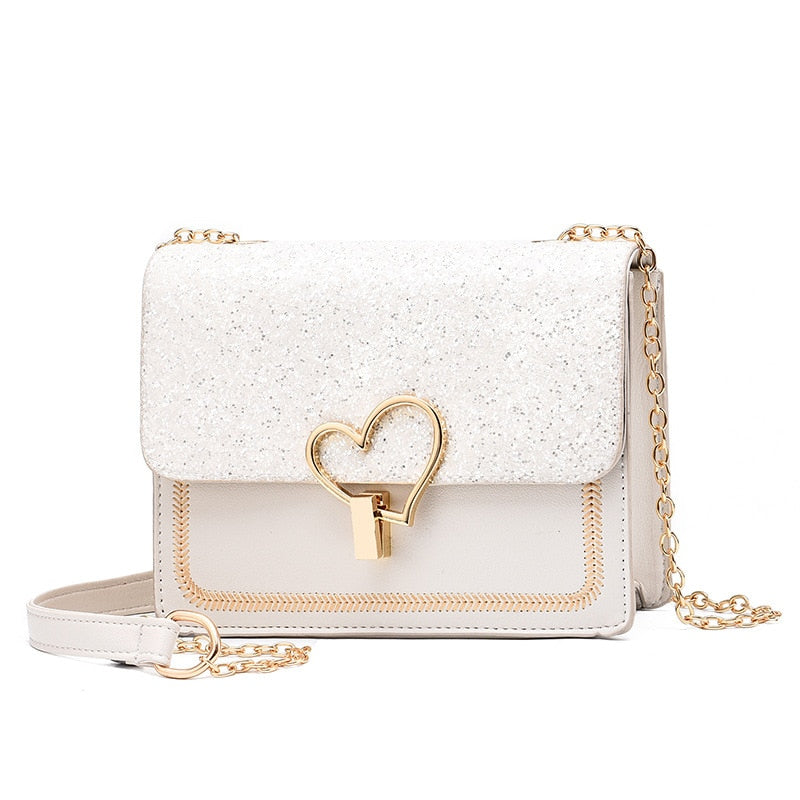 Mini Square Bag with Metal Decor Flap Chain