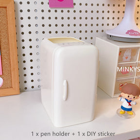 Refrigerator Shape Multi-functional Large Capacity Pen Holder