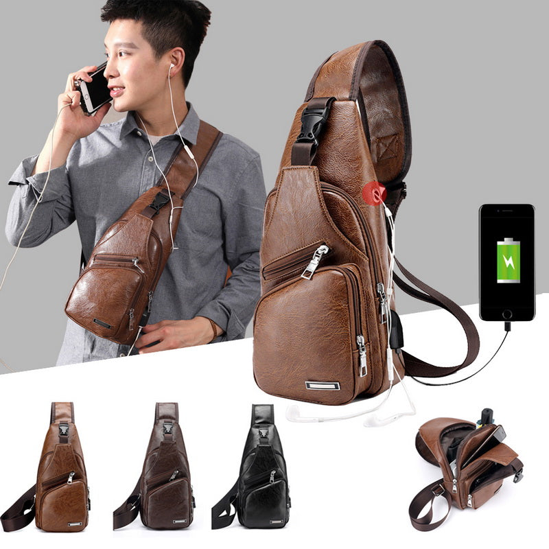 Men's Adjustable Strap, Large Sling Bag