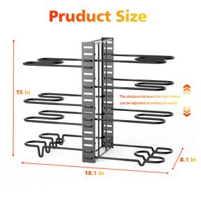 Adjustable Kitchen Organization And Storage For Pots And Pans - 8 Tier Pot Rack